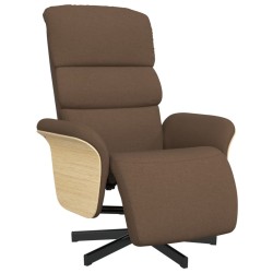 vidaXL Sillón reclinable con reposapiés tela marrón