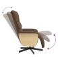 vidaXL Sillón reclinable con reposapiés tela marrón vidaXL Sillón reclinable con reposapiés tela marrón