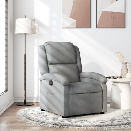 vidaXL Sillón reclinable de tela gris claro
