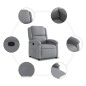 vidaXL Sillón reclinable de tela gris claro vidaXL Sillón reclinable de tela gris claro