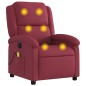 vidaXL Sillón de masaje reclinable de tela color vino tinto