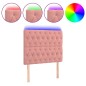 vidaXL Cabecero con luces LED terciopelo rosa 100x7x118/128 cm vidaXL Cabecero con luces LED terciopelo rosa 100x7x118/128 cm