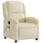 vidaXL Sillón de masaje reclinable de tela crema vidaXL Sillón de masaje reclinable de tela crema