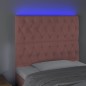 vidaXL Cabecero con luces LED terciopelo rosa 100x7x118/128 cm vidaXL Cabecero con luces LED terciopelo rosa 100x7x118/128 cm