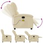 vidaXL Sillón de masaje reclinable de tela crema vidaXL Sillón de masaje reclinable de tela crema