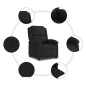 vidaXL Sillón reclinable de tela negro vidaXL Sillón reclinable de tela negro