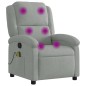 vidaXL Sillón reclinable de masaje terciopelo gris claro vidaXL Sillón reclinable de masaje terciopelo gris claro