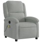 vidaXL Sillón reclinable de masaje terciopelo gris claro vidaXL Sillón reclinable de masaje terciopelo gris claro