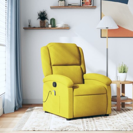 vidaXL Sillón de masaje reclinable de terciopelo amarillo