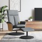 vidaXL Sillón reclinable de masaje con reposapiés tela gris claro vidaXL Sillón reclinable de masaje con reposapiés tela gris claro