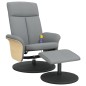 vidaXL Sillón reclinable de masaje con reposapiés tela gris claro vidaXL Sillón reclinable de masaje con reposapiés tela gris claro