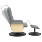 vidaXL Sillón reclinable de masaje con reposapiés tela gris claro vidaXL Sillón reclinable de masaje con reposapiés tela gris claro