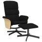 vidaXL Sillón reclinable con reposapiés tela negro