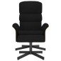 vidaXL Sillón reclinable con reposapiés tela negro