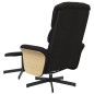 vidaXL Sillón reclinable con reposapiés tela negro