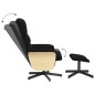 vidaXL Sillón reclinable con reposapiés tela negro