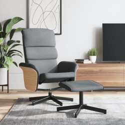 vidaXL Sillón reclinable con reposapiés tela gris claro