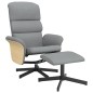 vidaXL Sillón reclinable con reposapiés tela gris claro vidaXL Sillón reclinable con reposapiés tela gris claro