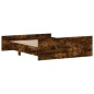 vidaXL Estructura de cama con cabecero piecero roble ahumado 140x200cm