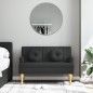 vidaXL Banco con cojines tela negro 113x64,5x75,5 cm