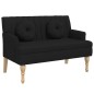 vidaXL Banco con cojines tela negro 113x64,5x75,5 cm