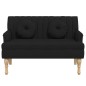vidaXL Banco con cojines tela negro 113x64,5x75,5 cm