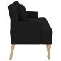 vidaXL Banco con cojines tela negro 113x64,5x75,5 cm