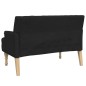 vidaXL Banco con cojines tela negro 113x64,5x75,5 cm