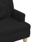 vidaXL Banco con cojines tela negro 113x64,5x75,5 cm