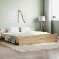 vidaXL Estructura de cama con cabecero piecero roble Sonoma 180x200 cm vidaXL Estructura de cama con cabecero piecero roble Sonoma 180x200 cm