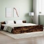 vidaXL Estructura de cama con cabecero piecero roble ahumado 180x200cm vidaXL Estructura de cama con cabecero piecero roble ahumado 180x200cm