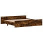 vidaXL Estructura de cama con cabecero piecero roble ahumado 180x200cm vidaXL Estructura de cama con cabecero piecero roble ahumado 180x200cm