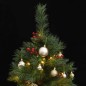 vidaXL Árbol Navidad artificial con bisagras 150 LED y bolas 120 cm vidaXL Árbol Navidad artificial con bisagras 150 LED y bolas 120 cm