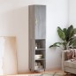 vidaXL Aparador alto madera contrachapada gris Sonoma 34,5x34x180 cm vidaXL Aparador alto madera contrachapada gris Sonoma 34,5x34x180 cm