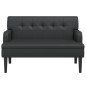 vidaXL Banco con respaldo cuero sintético negro 112x65,5x75 cm vidaXL Banco con respaldo cuero sintético negro 112x65,5x75 cm