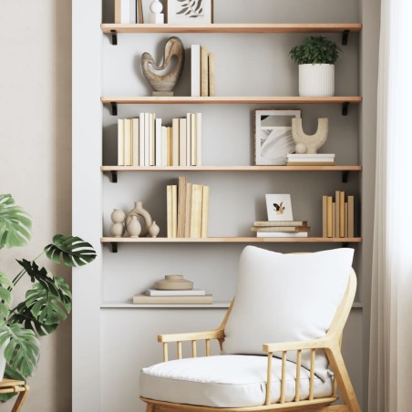 vidaXL Estante de pared madera maciza de haya 80x20x1,5 cm