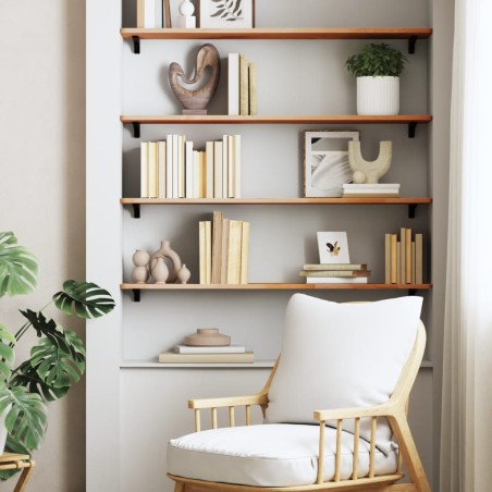 vidaXL Estante de pared madera maciza de haya 100x20x1,5 cm