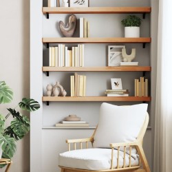 vidaXL Estante de pared madera maciza de haya 100x20x4 cm