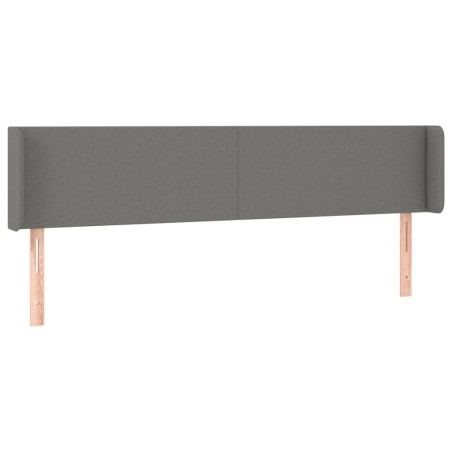 vidaXL Cabecero con LED de tela gris oscuro 163x16x78/88 cm