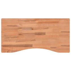 vidaXL Tablero de escritorio madera maciza de haya 80x(36-40)x2,5 cm