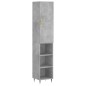 vidaXL Aparador de madera contrachapada gris hormigón 34,5x34x180 cm vidaXL Aparador de madera contrachapada gris hormigón 34,5x34x180 cm