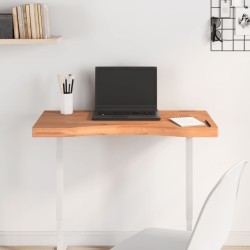 vidaXL Tablero de escritorio madera maciza de haya 80x(36-40)x4 cm