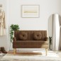vidaXL Banco con cojines ante sintético marrón 113x64,5x75,5 cm vidaXL Banco con cojines ante sintético marrón 113x64,5x75,5 cm