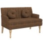 vidaXL Banco con cojines ante sintético marrón 113x64,5x75,5 cm vidaXL Banco con cojines ante sintético marrón 113x64,5x75,5 cm
