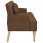 vidaXL Banco con cojines ante sintético marrón 113x64,5x75,5 cm vidaXL Banco con cojines ante sintético marrón 113x64,5x75,5 cm