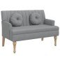 vidaXL Banco con cojines tela gris claro 113x64,5x75,5 cm vidaXL Banco con cojines tela gris claro 113x64,5x75,5 cm