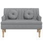 vidaXL Banco con cojines tela gris claro 113x64,5x75,5 cm vidaXL Banco con cojines tela gris claro 113x64,5x75,5 cm