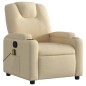 vidaXL Sillón de masaje reclinable de tela crema vidaXL Sillón de masaje reclinable de tela crema