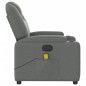 vidaXL Sillón de masaje reclinable de tela gris oscuro