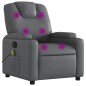 vidaXL Sillón de masaje reclinable cuero sintético gris vidaXL Sillón de masaje reclinable cuero sintético gris